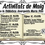 Activitats de maig 2018 a la biblio